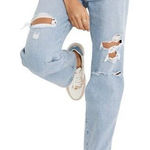 Madewell  Women 26 Baggy Straight High Waist Jeans‎ Distressed Light 100% Cotton Photo 0