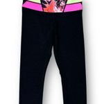 Lululemon 6 Black Wunder Under Crop Leggings Secret Garden Floral Waistband Yoga Photo 1