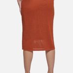 Calvin Klein  Mesh Knit Pencil Coordinating Midi Skirt Terra L EUC Photo 6