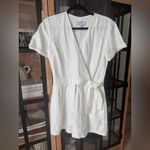 & Other Stories & other stories linen romper wrap tie front short sleeve playsuit pockets Photo 1
