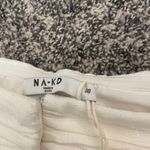 NA-KD Linen Blend Off-Shoulder White Buttoned Top Photo 6