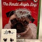 Women's Lillyput Little Things Pug Earrings & Christmas Greeting Card NWT Black Photo 1