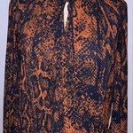 CAbi Border Wrap Snake skin Print Blouse - Size XS Photo 0
