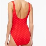 J.Crew  Eyelet cutout one-piece red swimsuit with bow Size Large NWT Photo 1