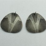 Vintage Retro Gray, Cream, & Black Earrings Gray Photo 2