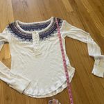 We The Free  Fair Isle Embroidered Henley Sz S Photo 4