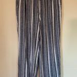 Briggs linen blend pants blue striped drawstring elastic waist Women’s size M Size M Photo 12