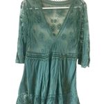 Floral Pattern Embroidered crochet Lace Swimwear Cover ups Tunic Dress M Green Size undefined Photo 0