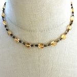 Sterling Silver Citrine & Quartz Beaded choker Necklace Photo 4