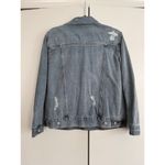 Time and‎ Tru Distressed Denim Jacket Blue Button Front Long Sleeve Women Size S Photo 3