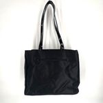 Falchi Sport Black Shoulder Tote Bag Logo Smooth Canvas Patent Leather Straps Photo 2