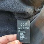 COS Crew Neck Pullover Sweatshirt Silk Trim Hem Women Size Large Black Luxury Photo 3