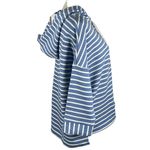 Style & Co X-Large Hooded Sweatshirt 3/4 Sleeve Lace-Up Neck Hi-Low Striped Photo 3