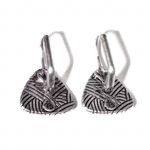The Sak NEW -  - Boho Silver and Black Onyx Triangle Drop Earrings Photo 1