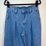 SheIn Wide Leg Pleated Jeans Medium Blue Wash Denim High Rise Pockets Women's  Size 30 Photo 1