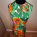 VTG Tanner of North Carolina Sleeveless Floral Dress SZ 8 Retro Resortwear Boho Orange Photo 1