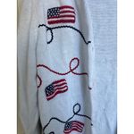 All Points Vintage White American Flag Embroidered Cardigan Sweater Size Large Photo 1
