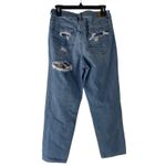 American Eagle American‎ Eagle Women's Size 8 Mom Plaid Patch Distressed Straight Jeans Photo 5