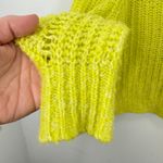 by‎ Anthropologie Sweater Vibrant Neon Yellow Knit V Photo 3