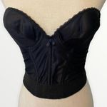 Vintage Black Satin Bustier Corset Size 34B Photo 0