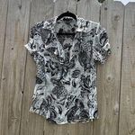 Laundry by Shelli Segal Laundry by Shelli‎ Segal Womens Size Small Black White Short sleeve top Silk Photo 0