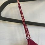 Loft Ann Taylor Dress Womens Small Cranberry Tan Leaf Design Sleeveless Dainty Photo 3