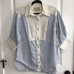 We The Free  Striped Button Down Shirt 3/4 Sleeve Size XS Photo 0
