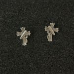 925 Silver Plated Cross Stud Earrings for Men Women,Unisex Punk Hip Hop Earrings Photo 1