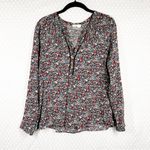 Anthropologie Meadow Rue Floral Print Long Sleeve Henley Top Photo 1