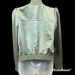 Nordstrom Hinge by Olive Green Satin Moto Jacket Size XS Photo 3