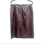 Who What Wear Crocodile Print PU Midi Length Skirt Chocolate Brown Size 12 Photo 1
