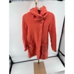 Anthropologie Moth Orange Boiled Wool Hooded Cowl Neck Coat Womens Size XS Photo 5