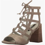 Kensie Shoes Womens Size 8.5 Suede Block Heel Sandals Strappy Lace Up Gladiator Photo 3