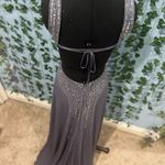 Adrianna Papell Lavender Grey Floor Length Gown Photo 11