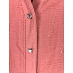 Adrienne Vittadini Women's XL Pink Textured Metallic Stripe Button Up Blouse Photo 12