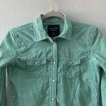 American Eagle  Outfitters Womens Size XS Blue Corduroy Snap Button L/S Blouse Photo 1