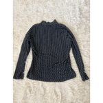 L.L.Bean Fleece Quarter Zip Pullover Navy White Geometric Print, Women's Small Photo 4