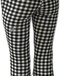 SheIn Black And White Checkered Flare Pants Photo 3