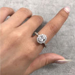 Boutique NEW Women's White Gold Filled Oval Halo Simulated Diamond Engagement Ring, Sz 7 Photo 3