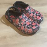 Crocs Classic Lined Clog Black Floral Roses Size 11 Women's Comfort Shoes Photo 2