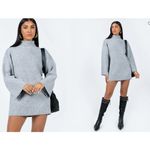 Princess Polly NWT  Sonelle Knit Mini Dress Grey Size L/XL Photo 2