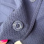 Talbots  Size‎ 16 Navy Pique Blazer Contrast Polka Dot Lining Nautical Buttons Photo 3
