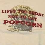 Tultex LIFES TOO SHORT TO NOT EAT POPCORN 90s Vintage Sweatshirt Size Medium Photo 2
