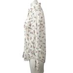 Gap Women's White Floral Print Cotton Long Sleeve Button Down Shirt Top Size XS Photo 2