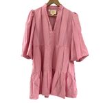 Emily McCarthy Pink Frankie Dress Bubble‎ Sleeve Preppy Mini Pockets Size Medium Photo 1