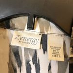 Chico's Chico’s Zenergy Zip Up 3/4‎ Sleeve Jacket Metallic Gold White Cream black 2 Photo 2