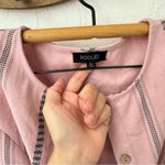 Roolee  texture stripe Henley button midi dress half sleeve M Photo 4