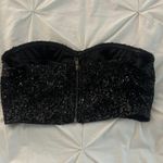 OVI black sparkles sequence crop top bustier Photo 1