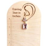 Saks 5th Avenue Saks Fifth Avenue NWT Leaf Crystal Rectangle Soft Petal Pink Dangle Earrings Photo 9