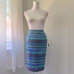Necessary Objects NWT Vintage Y2K Blue Stripe Knee Length Pencil Skirt Photo 1